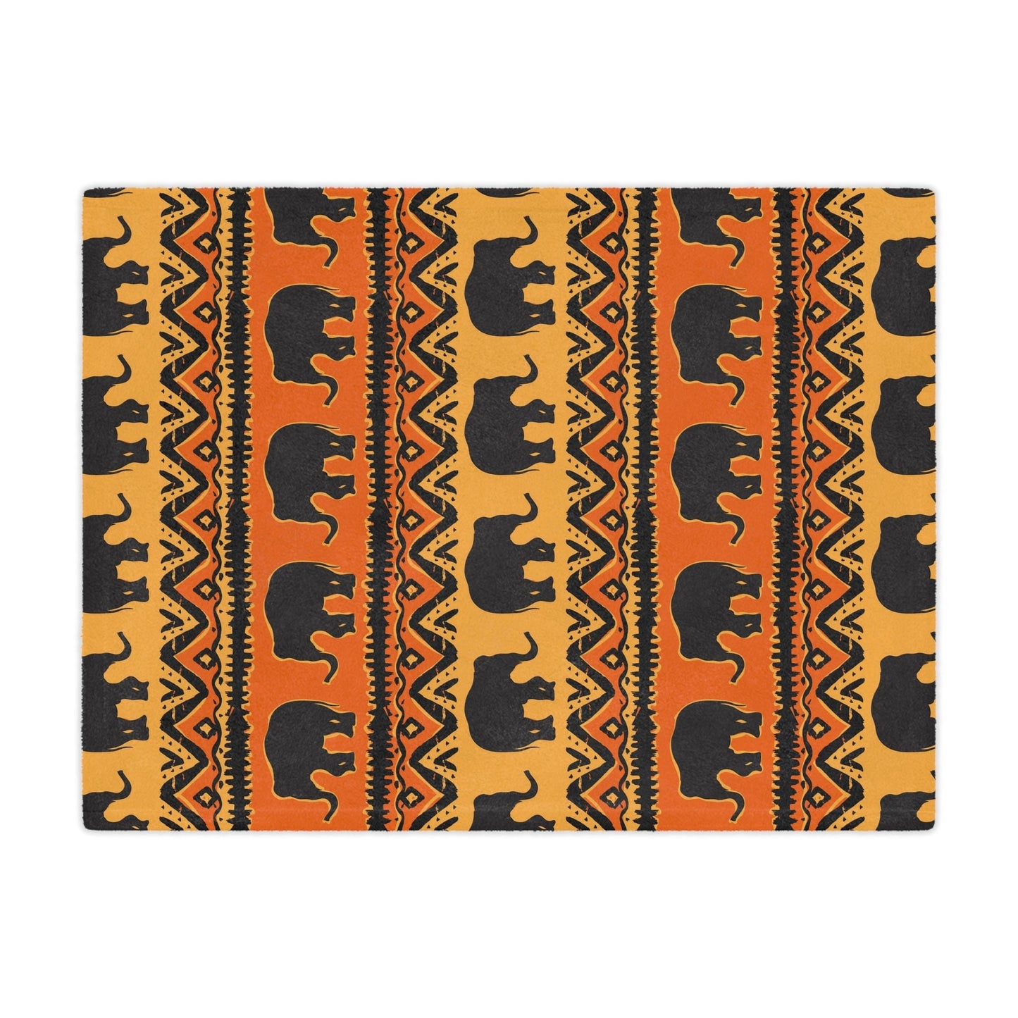 Elephant Print Minky Blanket Orange and Yellow pattern - I Love Heartstrings