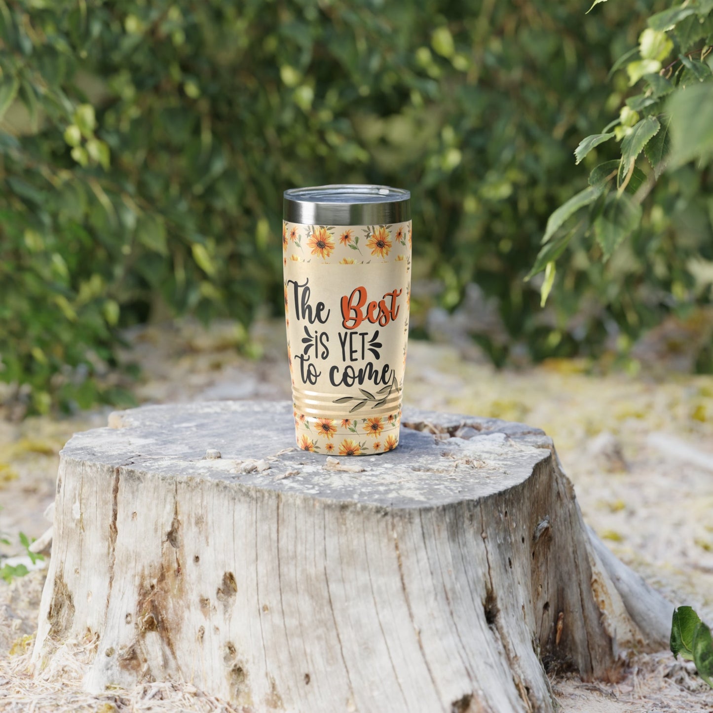 Flowered Ringneck Tumbler, 20oz Retirement gift The Best is Yet to come - I Love Heartstrings