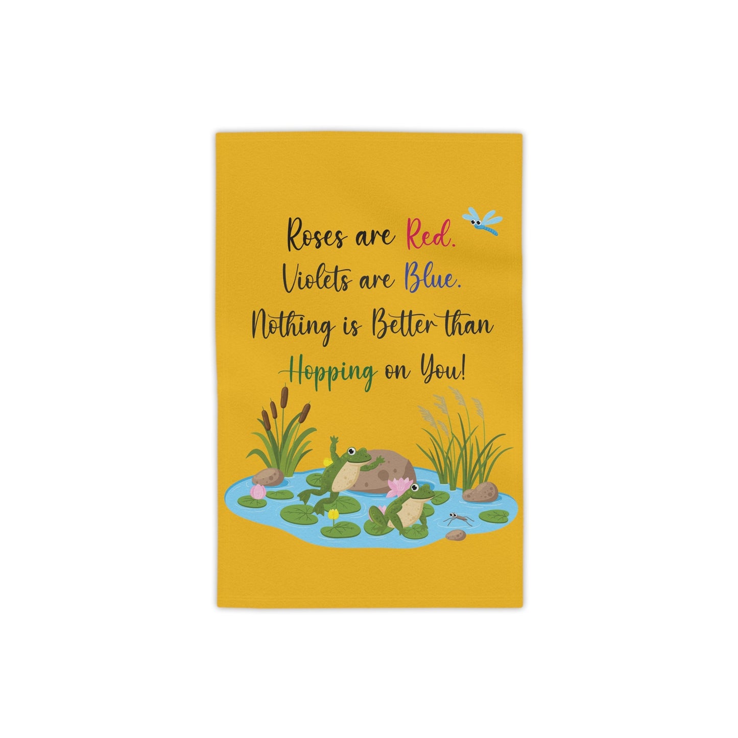 Frog Lovers Yellow Beach Towels - I Love Heartstrings