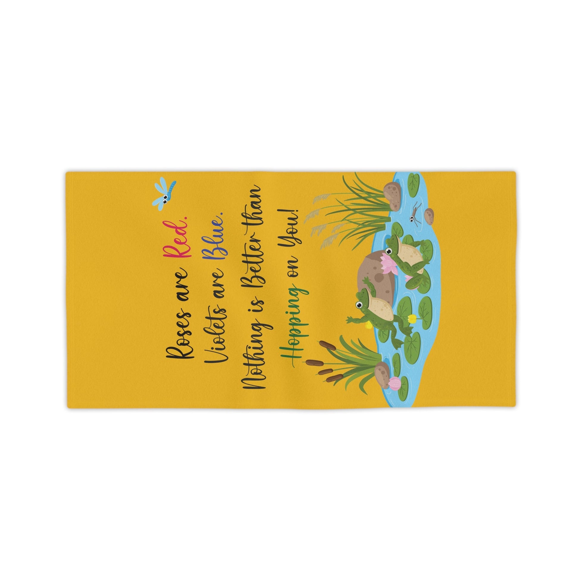 Frog Lovers Yellow Beach Towels - I Love Heartstrings