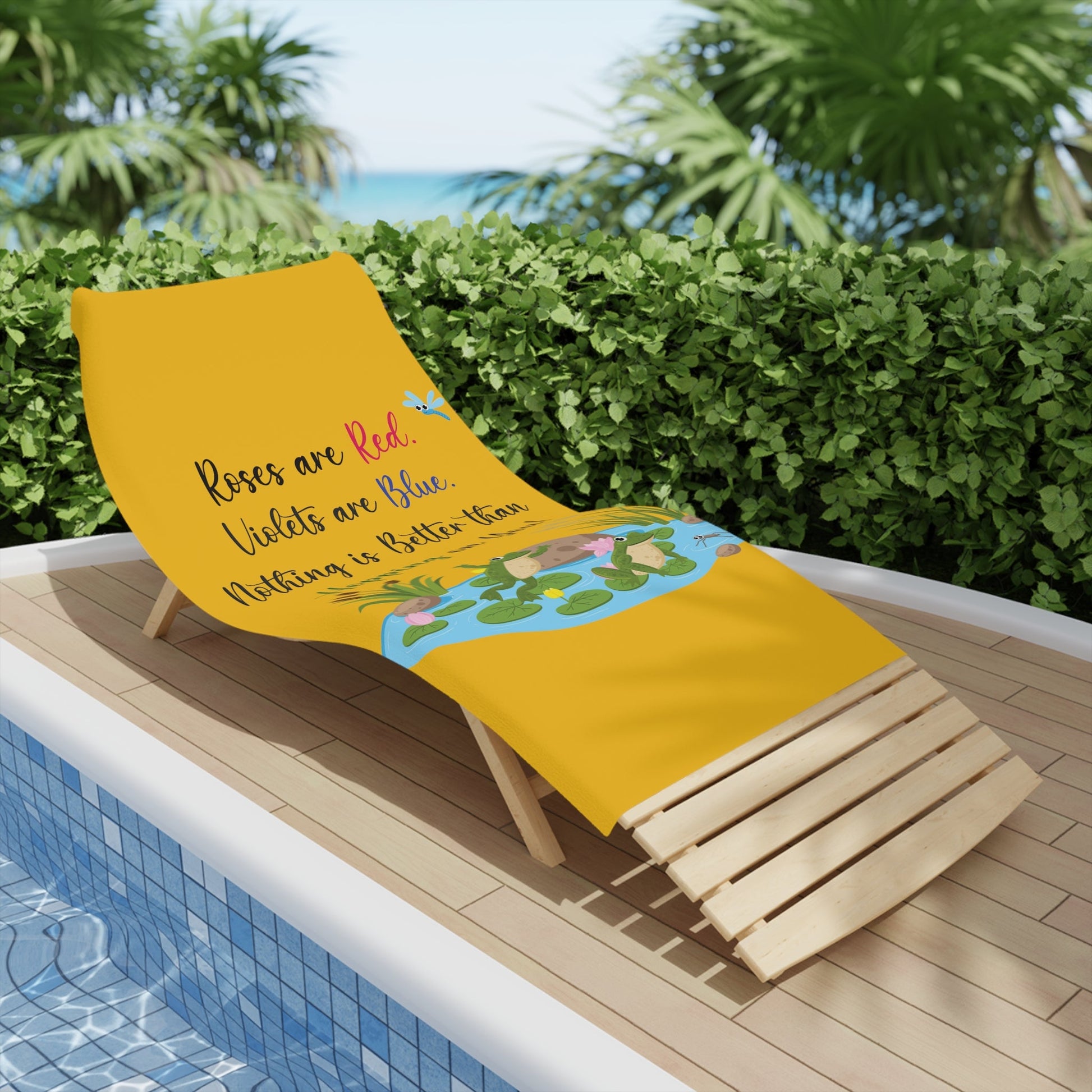 Frog Lovers Yellow Beach Towels - I Love Heartstrings