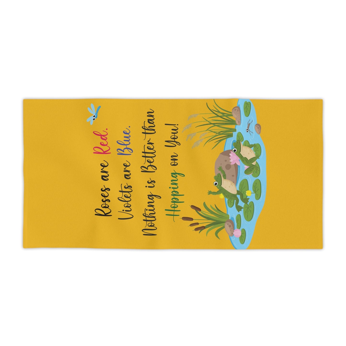 Frog Lovers Yellow Beach Towels - I Love Heartstrings