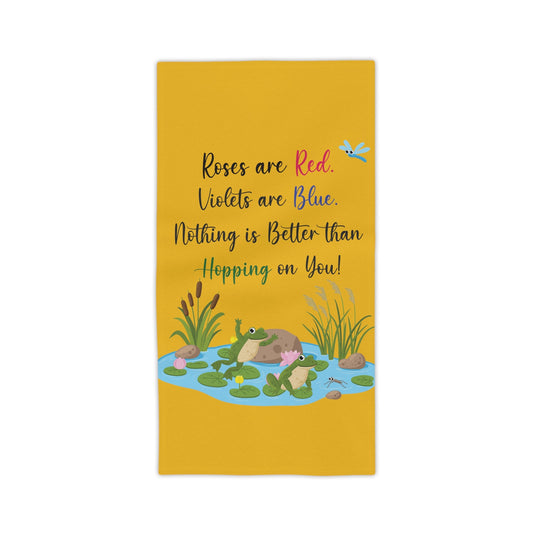 Frog Lovers Yellow Beach Towels - I Love Heartstrings