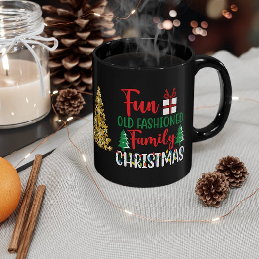 Fun Family Christmas 11oz Black Mug - I Love Heartstrings