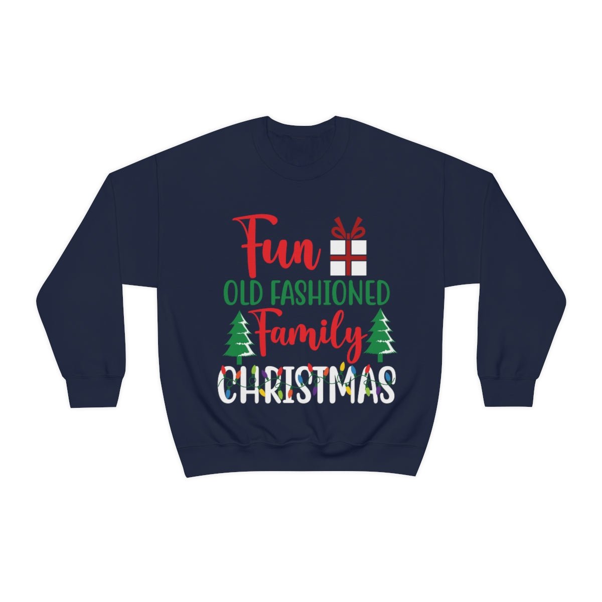 Fun Old Fashioned Family Christmas Holiday Apparel Christmas shirts Navy Crewneck Sweatshirt - I Love Heartstrings