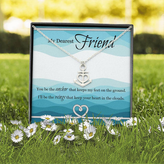 Gift for Girl Friend - Anchor Necklace with Message card - I Love Heartstrings