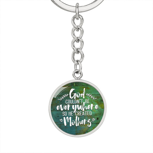 Gift for Mother Steel Mom Quote Circle Keychain - I Love Heartstrings