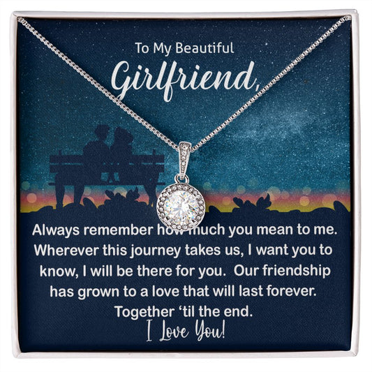 Girlfriend Cubic Zirconia Pendant Necklace Friends forever from Boyfriend to Girlfriend Gift for her - I Love Heartstrings