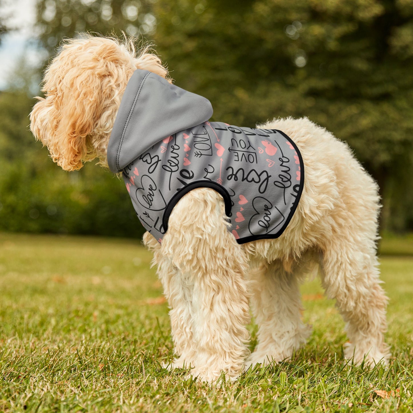 Gray Dog Hoodie, Dog Love gift, - I Love Heartstrings