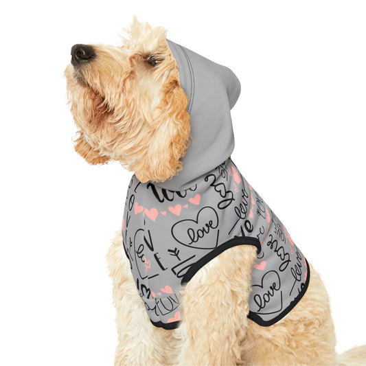 Gray Dog Hoodie, Dog Love gift, - I Love Heartstrings