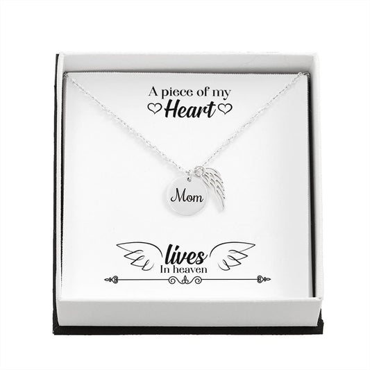 In Honor of Mom in Heaven Keepsake Memorial Remembrance Necklace - I Love Heartstrings