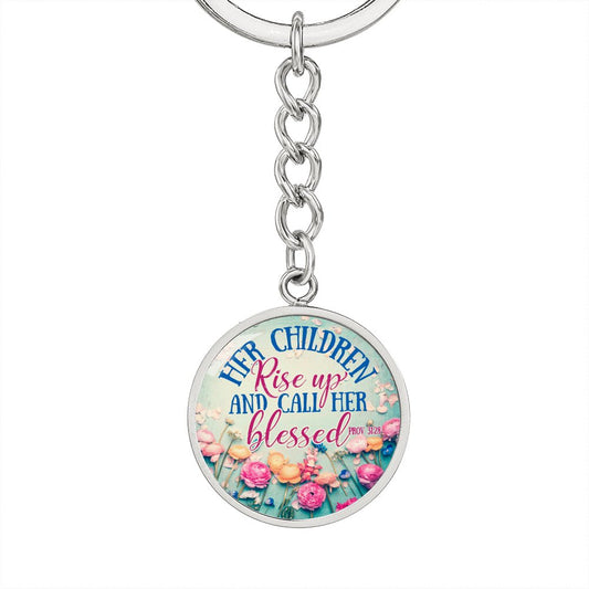 Keychain for mother keepsake gift with personalization and quote for mom - I Love Heartstrings