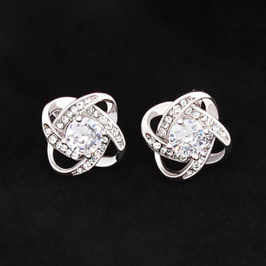 Love Knot Stud Earrings - I Love Heartstrings