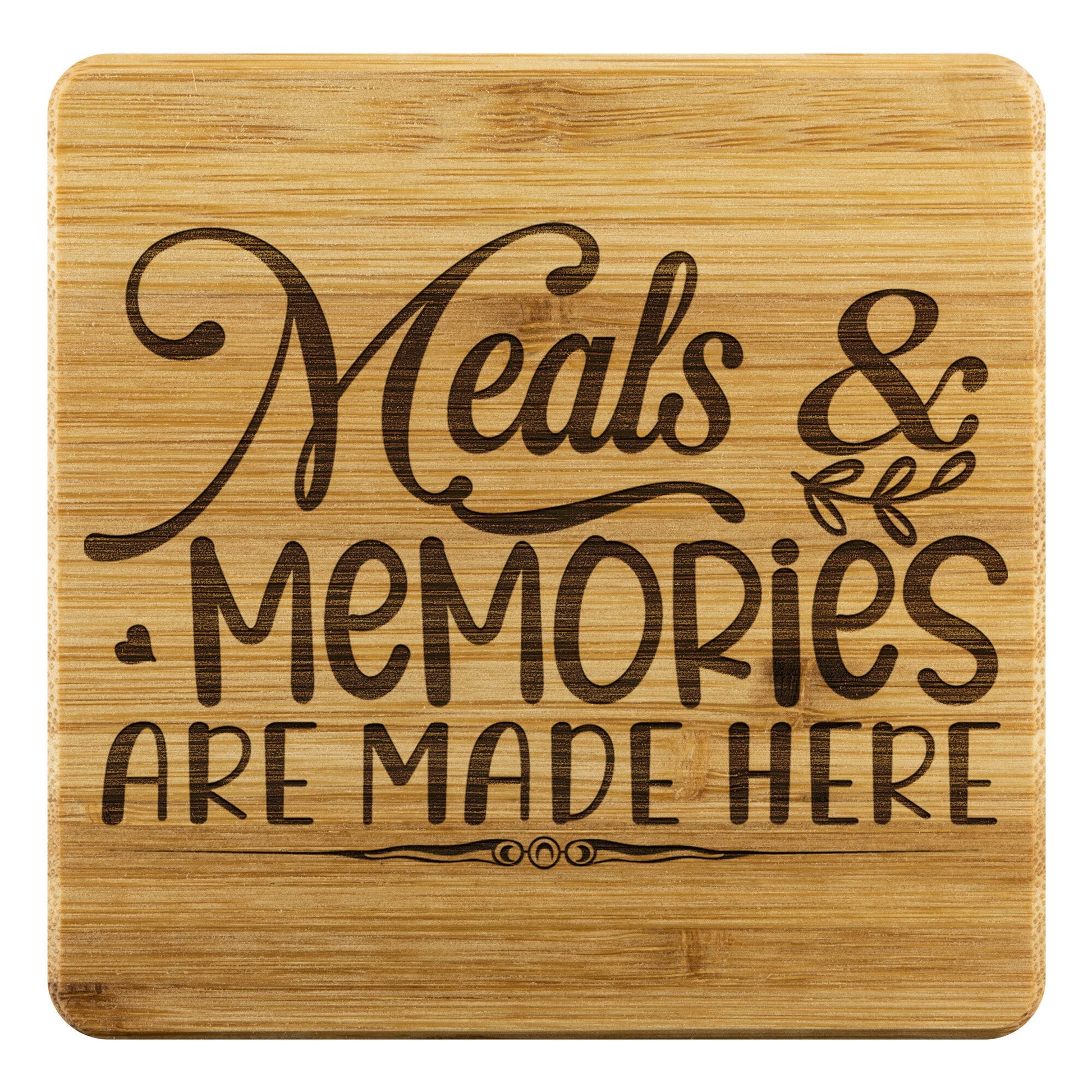 Meals & Memories Bamboo Coasters set of 4 - I Love Heartstrings