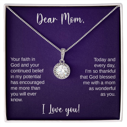 Mom gift necklace Cubic Zirconia jewelry for mom - I Love Heartstrings