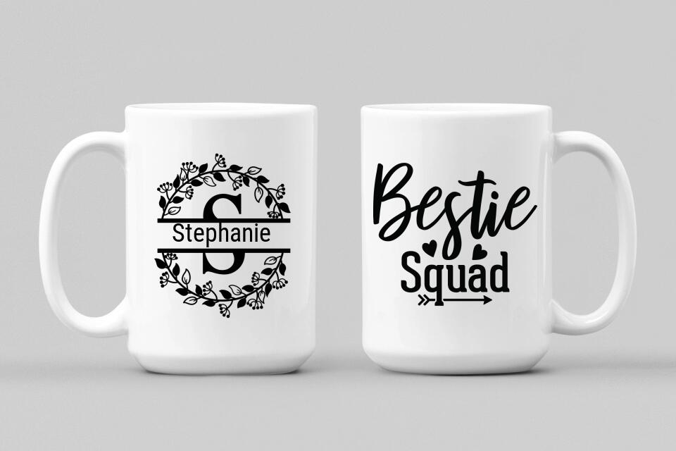 Monogram Mug Personalized gift for friends Bridal party present Custom mug Thank you gift - I Love Heartstrings