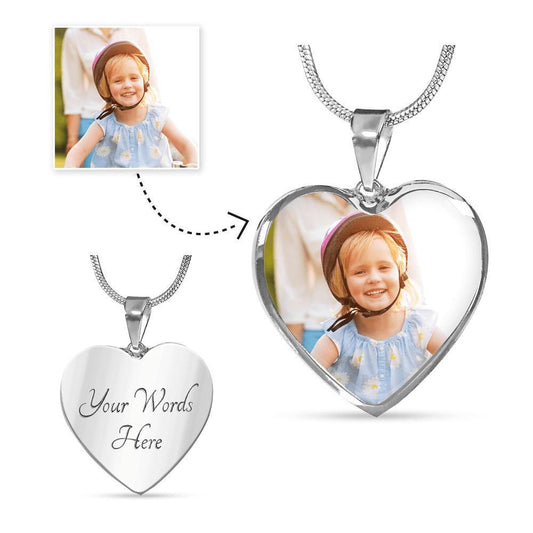 Necklace for mom keepsake gift, from grandchildren photo heart pendant necklace, Mother's day gift, picture necklace, birthday gift for mom - I Love Heartstrings