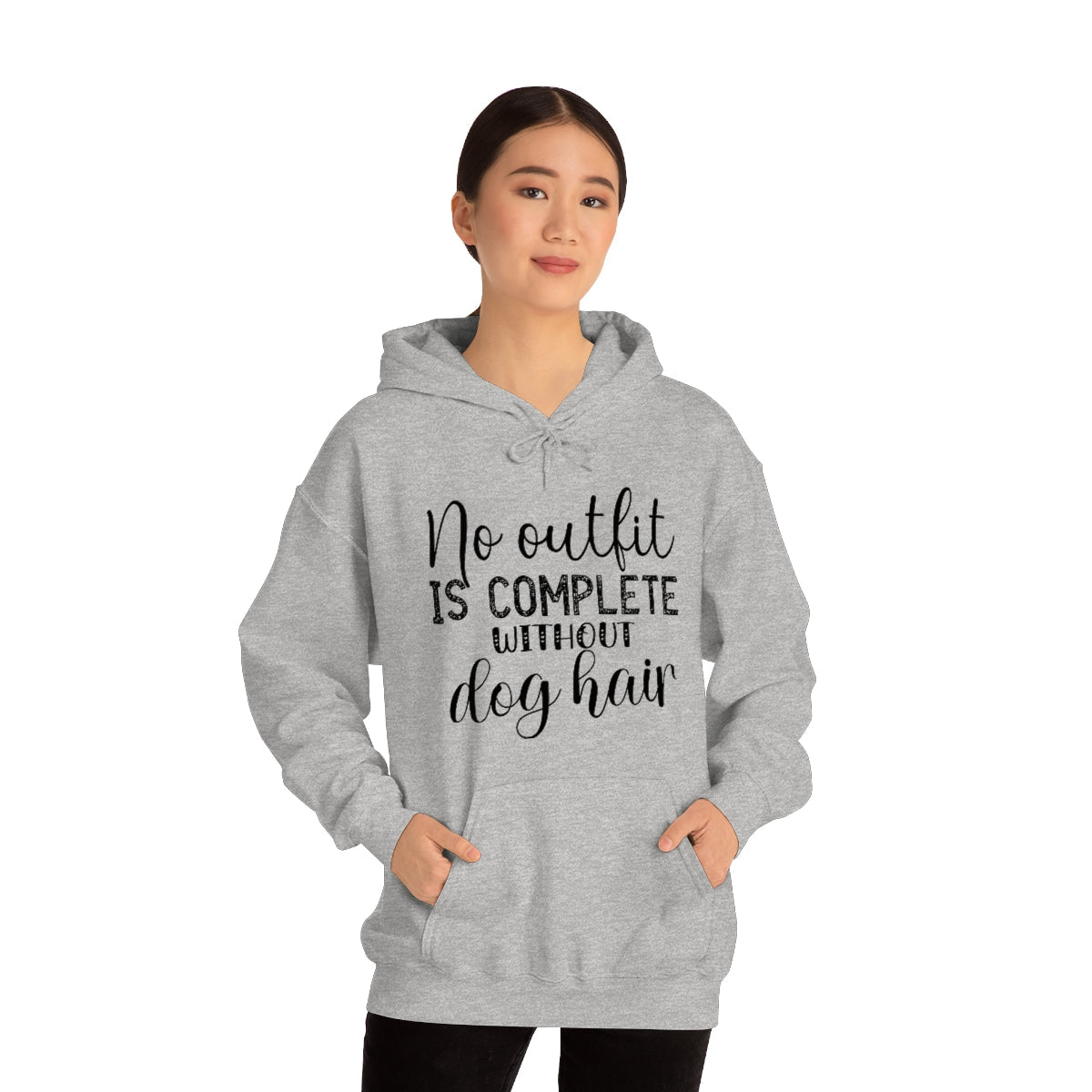 No Outfit is Complete without Dog Hair Dog Lover Unisex Heavy Blend™ Hooded Sweatshirt - I Love Heartstrings