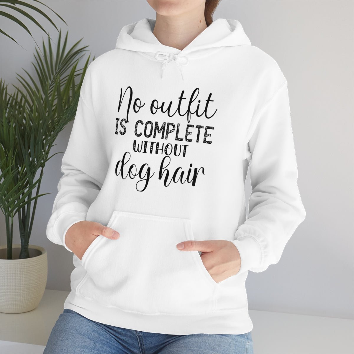 No Outfit is Complete without Dog Hair Dog Lover Unisex Heavy Blend™ Hooded Sweatshirt - I Love Heartstrings