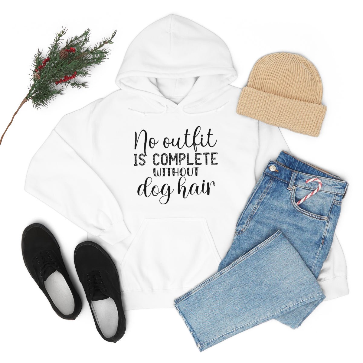 No Outfit is Complete without Dog Hair Dog Lover Unisex Heavy Blend™ Hooded Sweatshirt - I Love Heartstrings