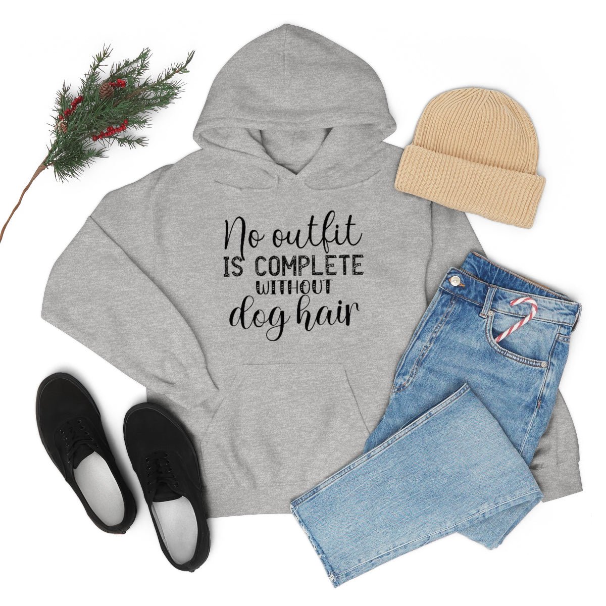 No Outfit is Complete without Dog Hair Dog Lover Unisex Heavy Blend™ Hooded Sweatshirt - I Love Heartstrings