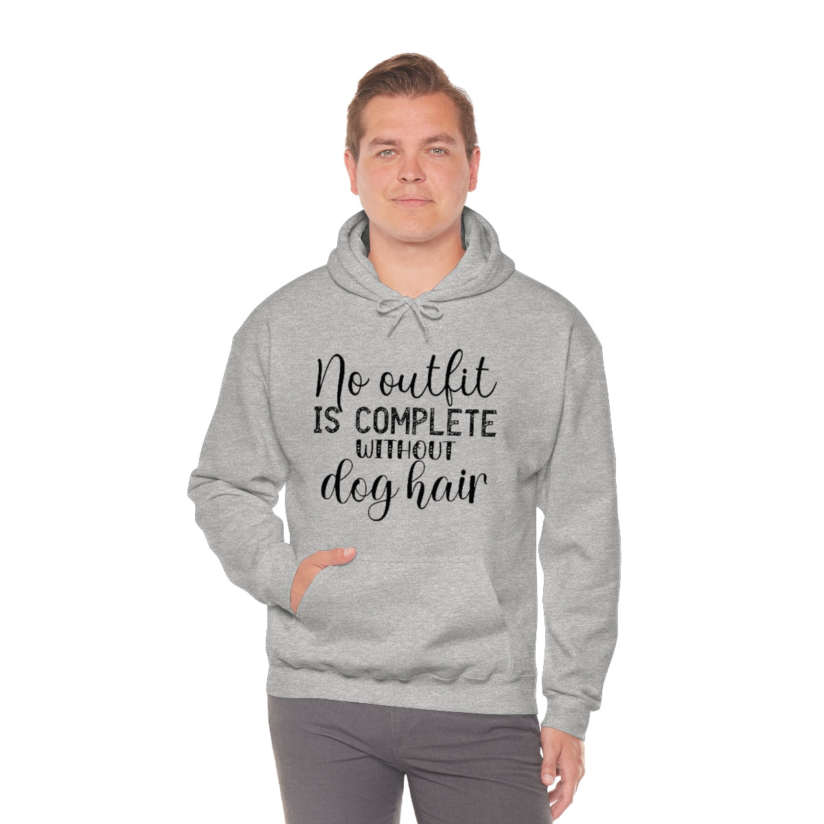 No Outfit is Complete without Dog Hair Dog Lover Unisex Heavy Blend™ Hooded Sweatshirt - I Love Heartstrings