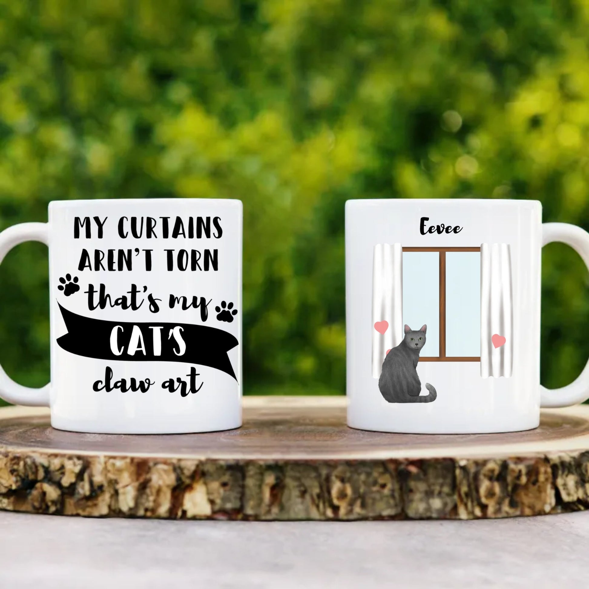 Personalized Cat Art Mug 11oz - I Love Heartstrings