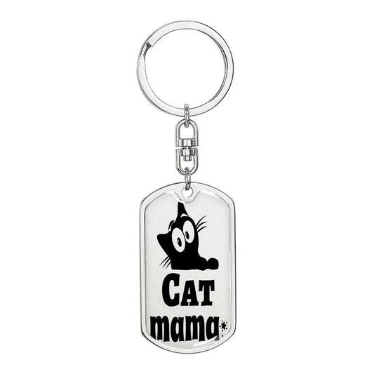 Personalized Cat mama Keychain - I Love Heartstrings