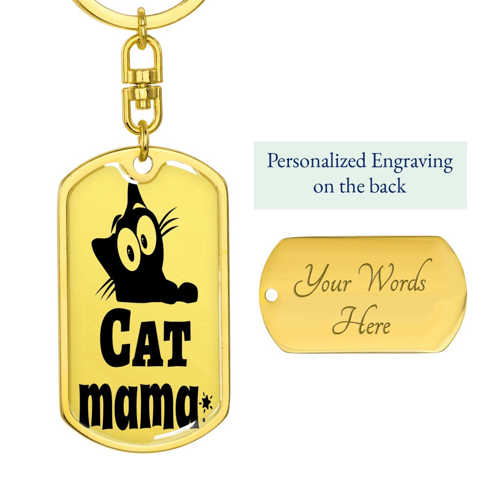 Personalized Cat mama Keychain - I Love Heartstrings