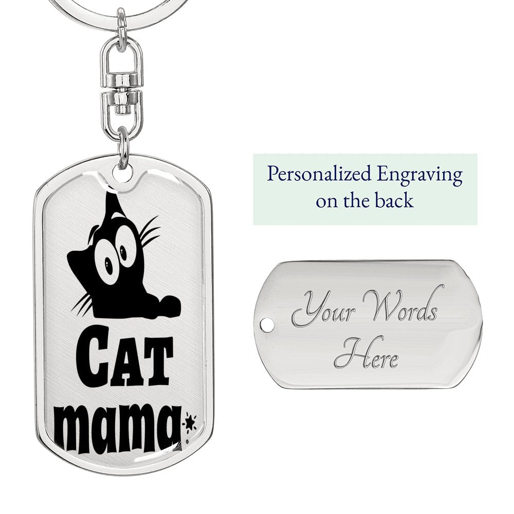 Personalized Cat mama Keychain - I Love Heartstrings