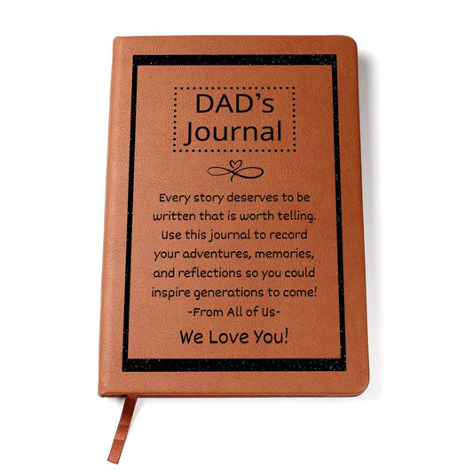 Personalized Journal for Dad Travel Notebook, Writing Journal Gratitude Gift Vegan Leather Notebook - I Love Heartstrings