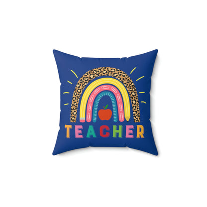 Pillow for teacher, rainbow on blue, teacher with rainbow, teacher appreciation, end of school gift, elementary school, gift for teacher - I Love Heartstrings