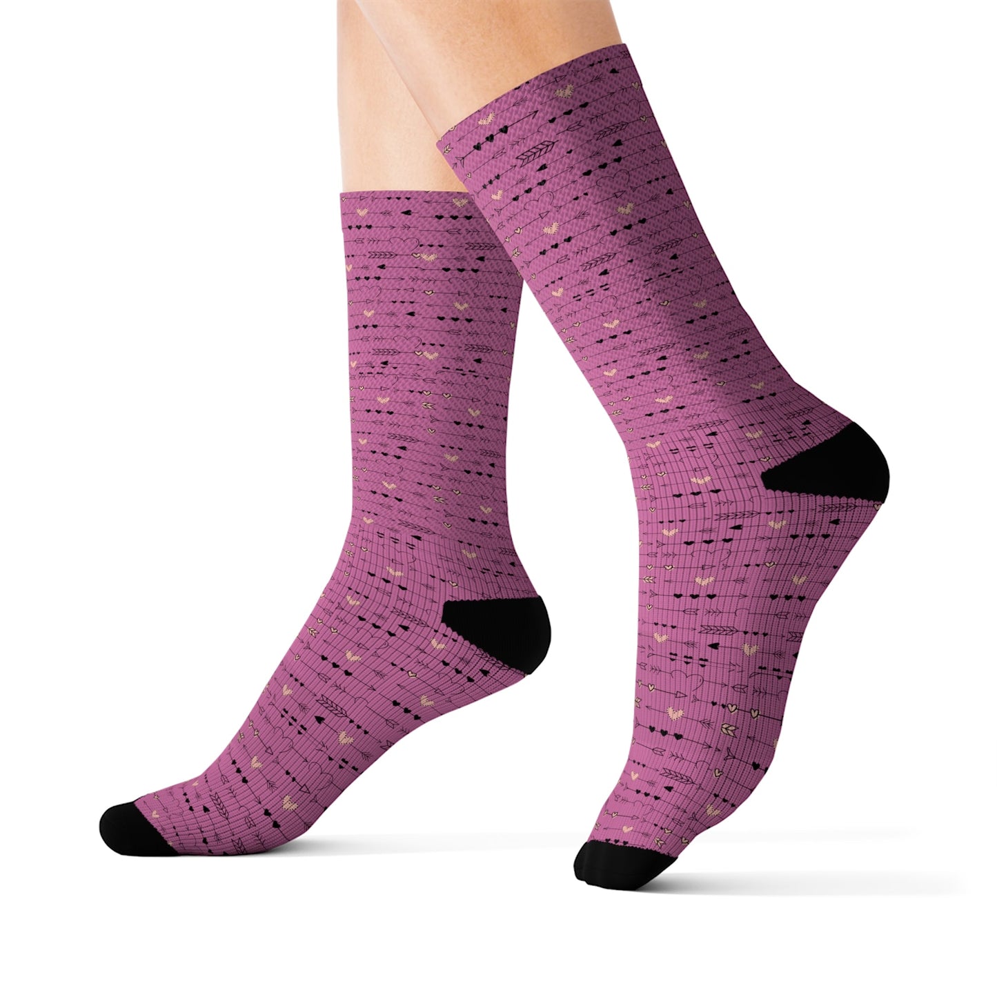 Pink Valentine Heart strings Socks - I Love Heartstrings