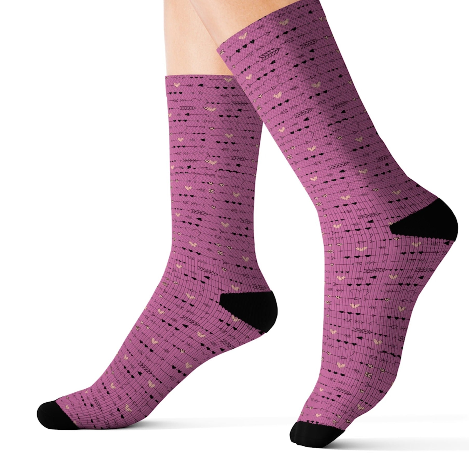 Pink Valentine Heart strings Socks - I Love Heartstrings