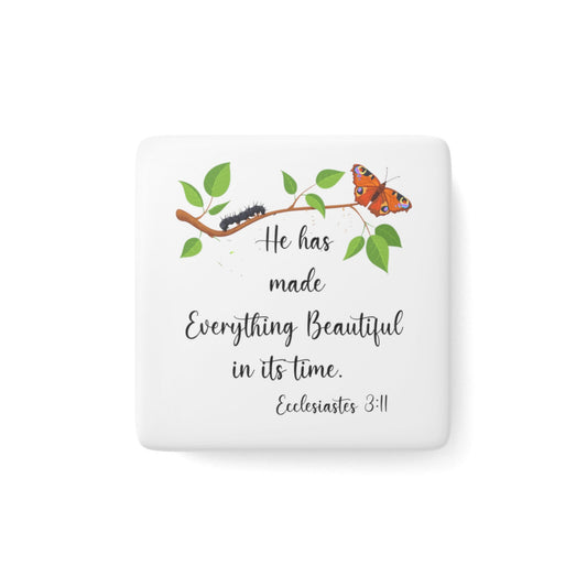 Porcelain Magnet, Square Scripture Magnet - I Love Heartstrings