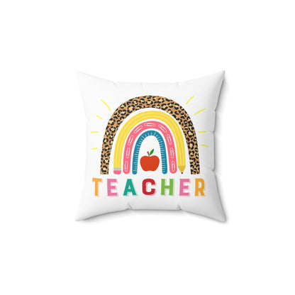 Rainbow Pillow for teacher, on white, teacher appreciation, end of school gift, elementary school, gift for teacher - I Love Heartstrings