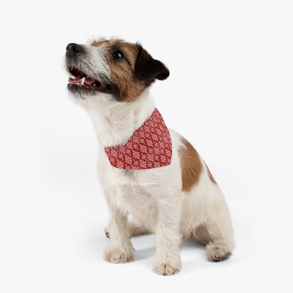 Red Holiday Pet Bandana Collar - I Love Heartstrings