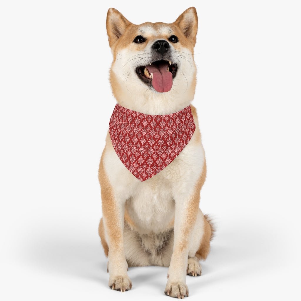 Red Holiday Pet Bandana Collar - I Love Heartstrings