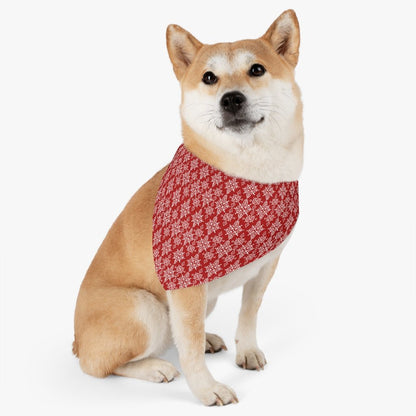 Red Holiday Pet Bandana Collar - I Love Heartstrings