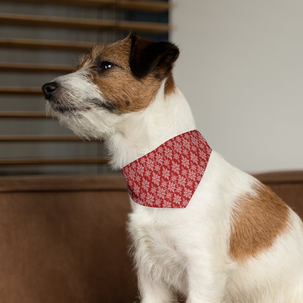 Red Holiday Pet Bandana Collar - I Love Heartstrings