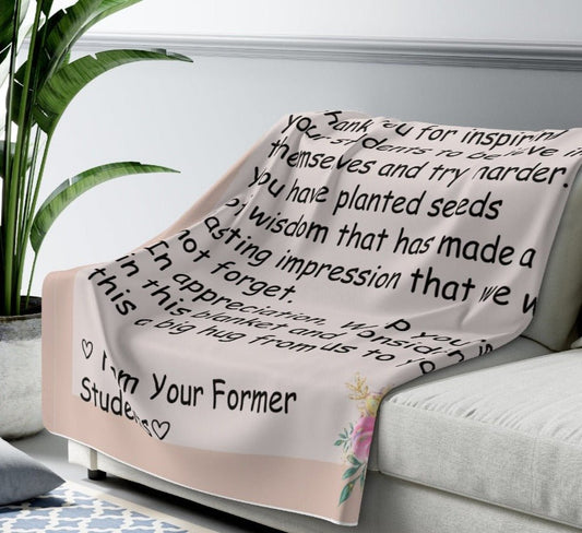 Teacher gift to Best Teacher Retirement gift Letter Blanket to Teacher blanket Sherpa Fleece Blanket Stationary blanket Plush blanket - I Love Heartstrings