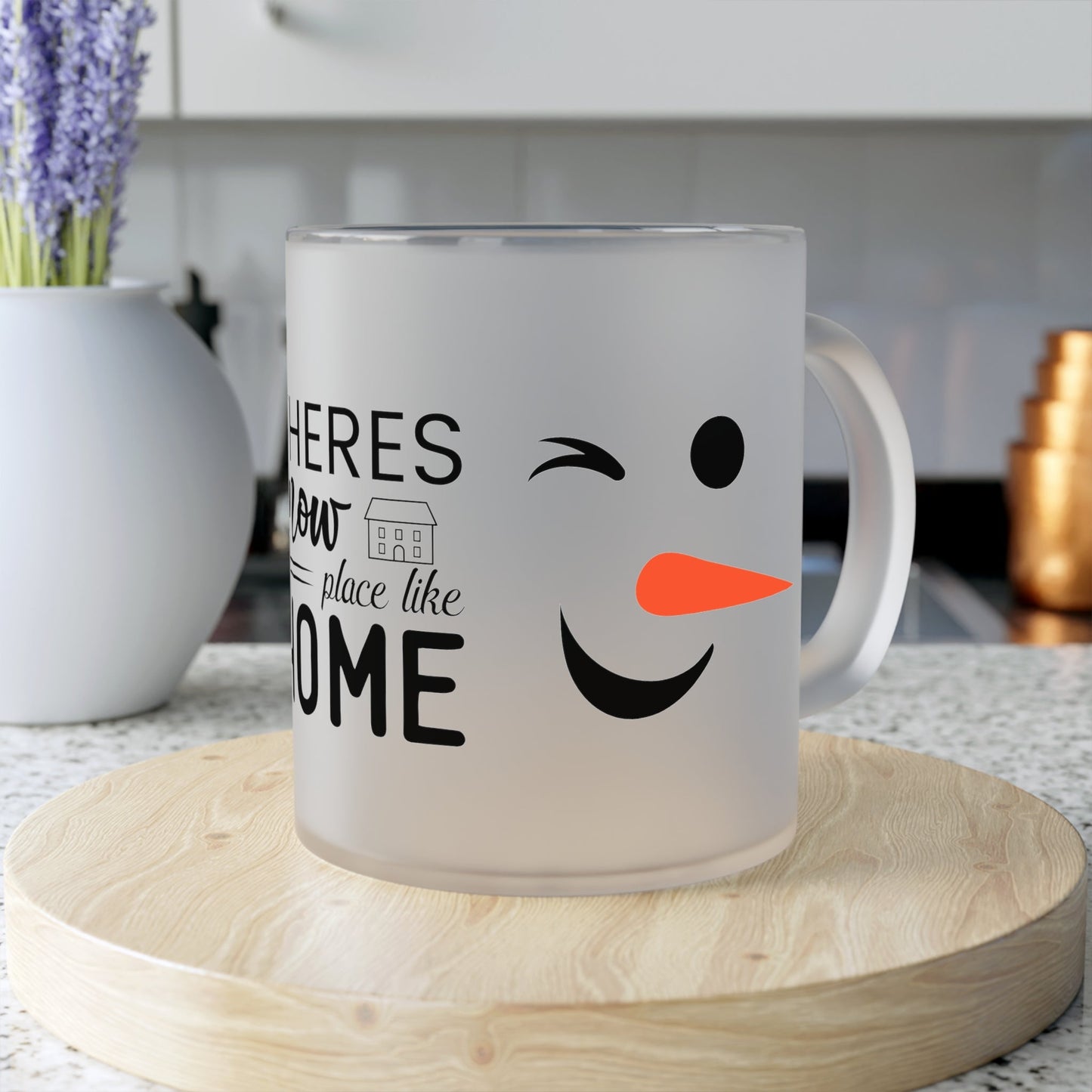 There's Snow Place Like Home Snowman Frosted Glass Mug - I Love Heartstrings