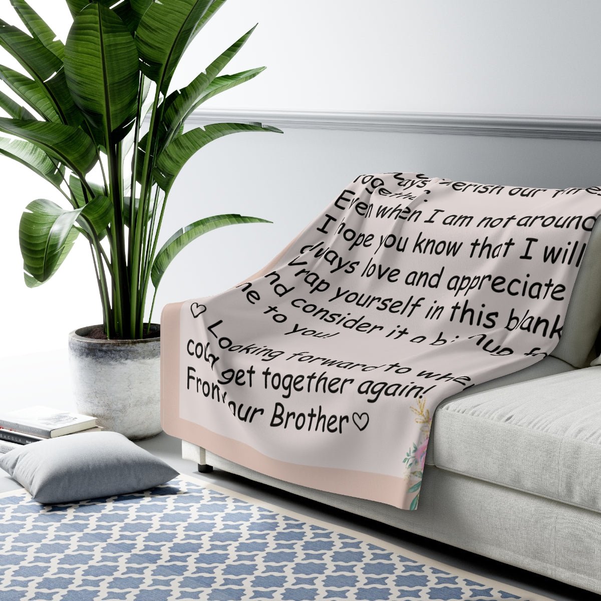 To Sister from Brother Blanket Stationary Sister Gift blanket Letter blanket to sister Sherpa Fleece Blanket - I Love Heartstrings