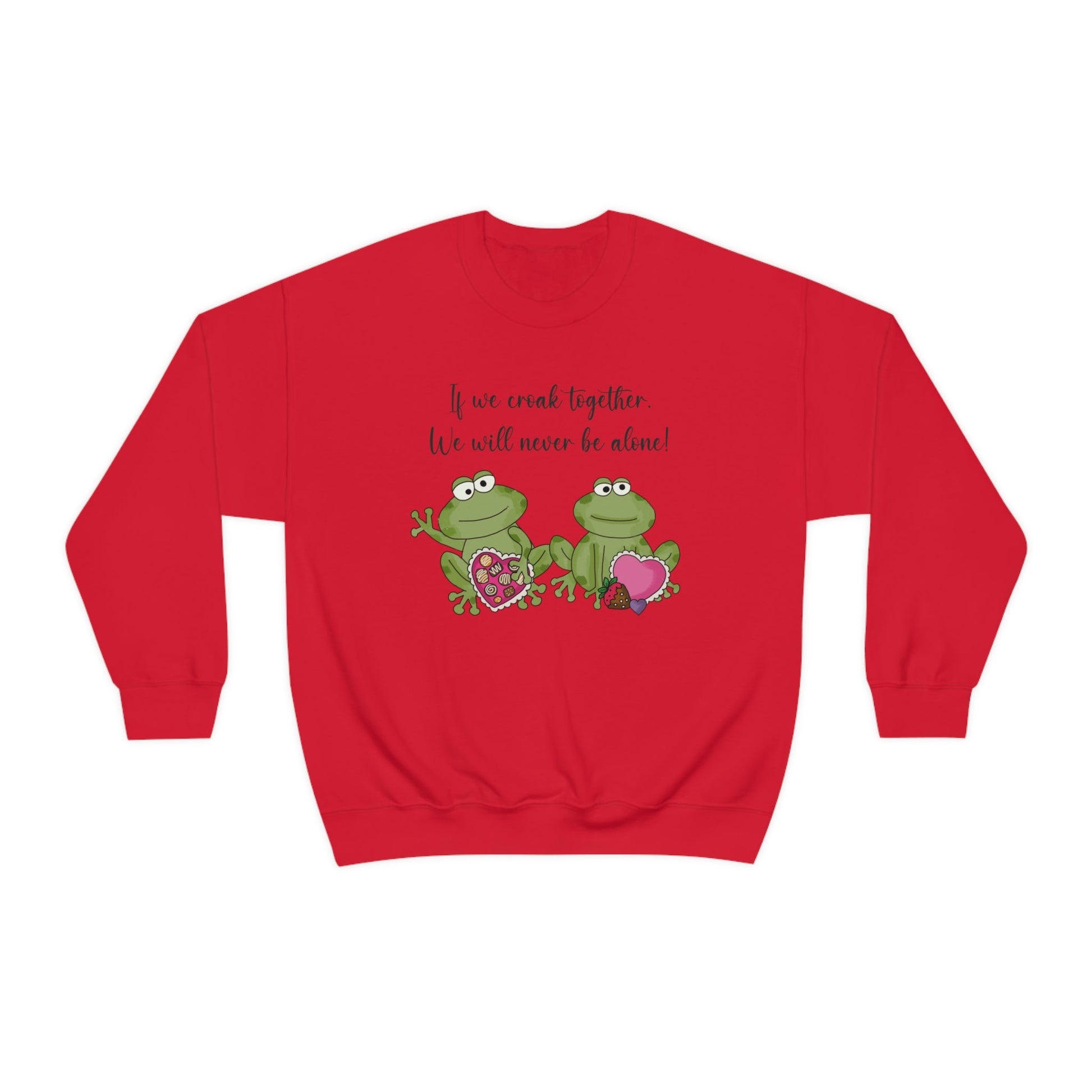 Valentine's Day Croaking Frogs Forever Love Crewneck Sweatshirt Funny Gift for wife Couple Sweatshirt - I Love Heartstrings