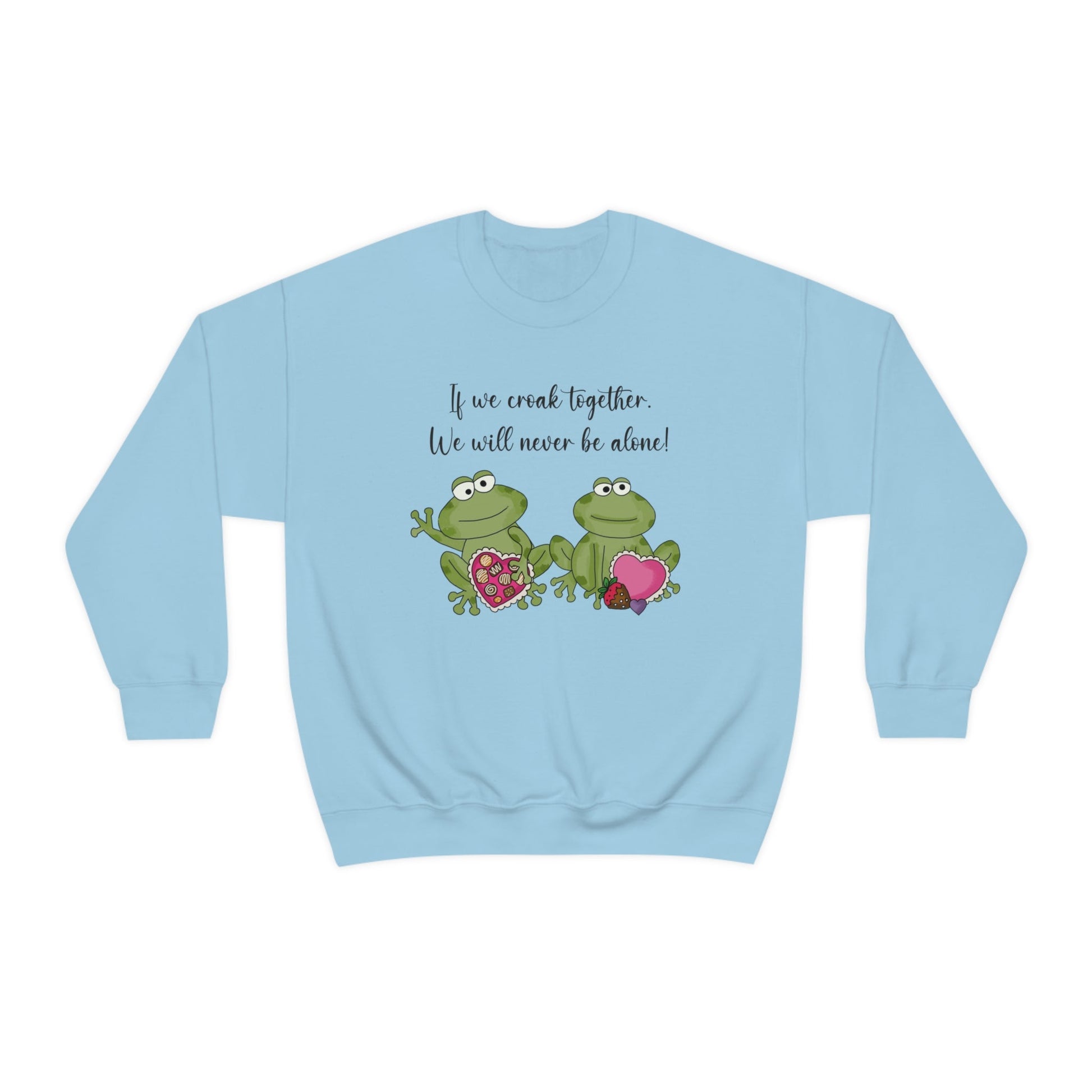 Valentine's Day Croaking Frogs Forever Love Crewneck Sweatshirt Funny Gift for wife Couple Sweatshirt - I Love Heartstrings