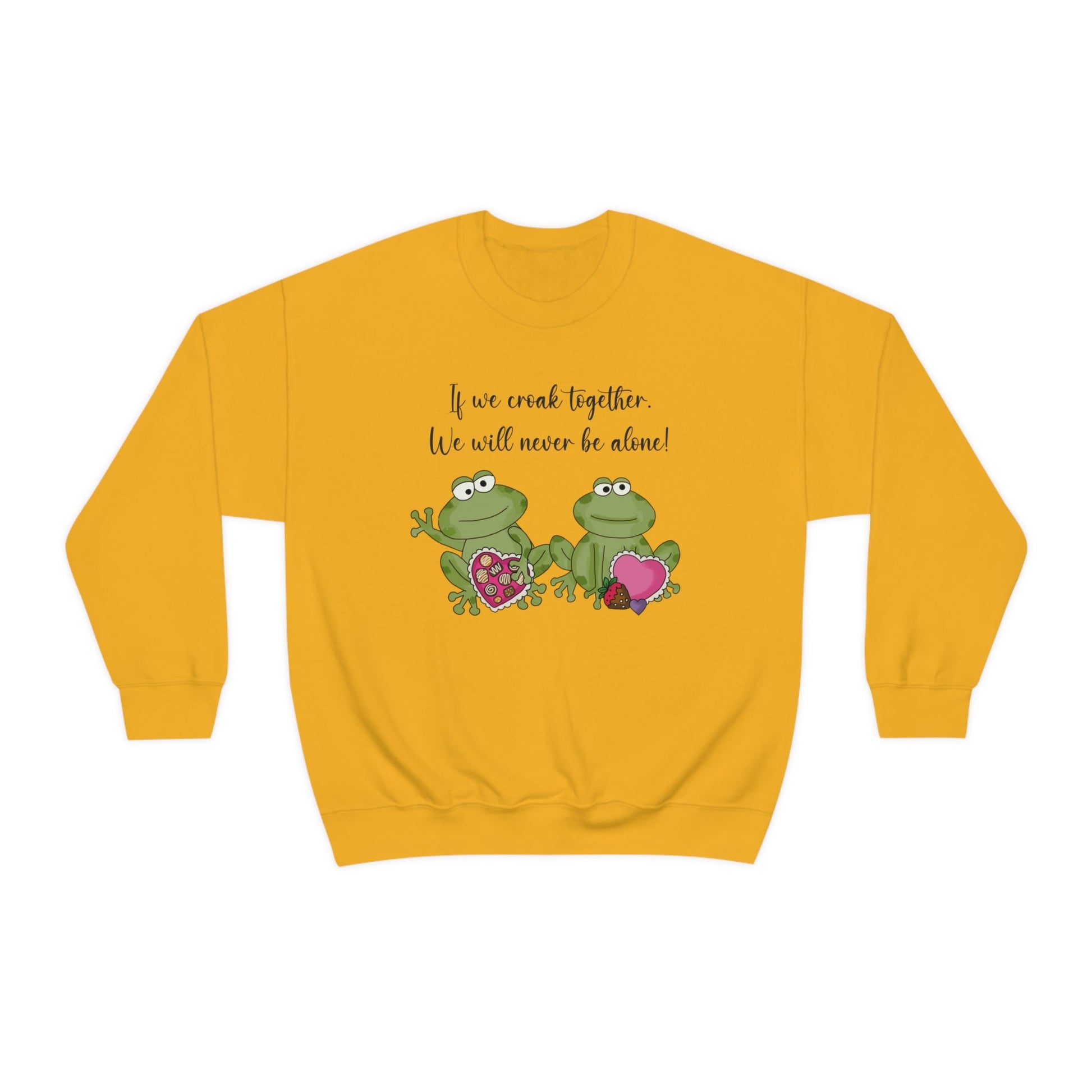 Valentine's Day Croaking Frogs Forever Love Crewneck Sweatshirt Funny Gift for wife Couple Sweatshirt - I Love Heartstrings