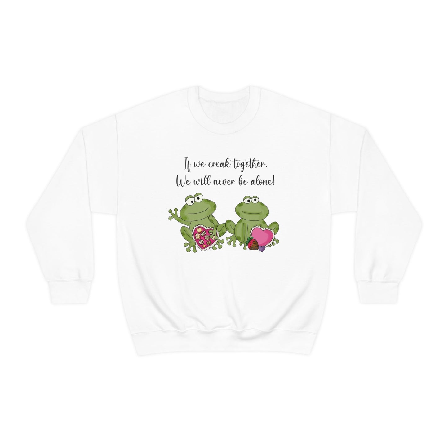 Valentine's Day Croaking Frogs Forever Love Crewneck Sweatshirt Funny Gift for wife Couple Sweatshirt - I Love Heartstrings