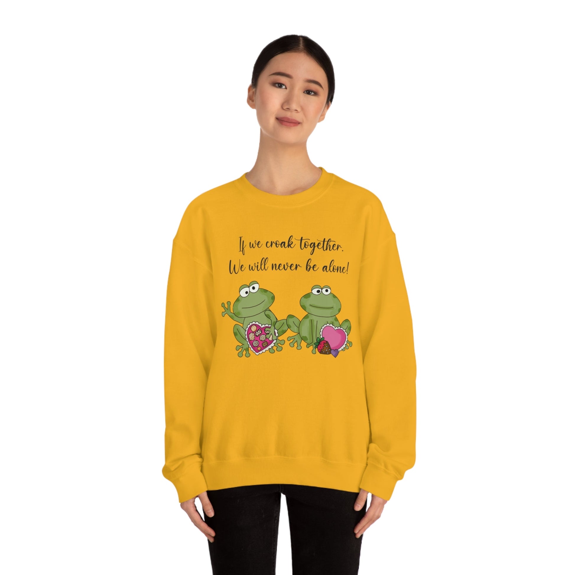 Valentine's Day Croaking Frogs Forever Love Crewneck Sweatshirt Funny Gift for wife Couple Sweatshirt - I Love Heartstrings