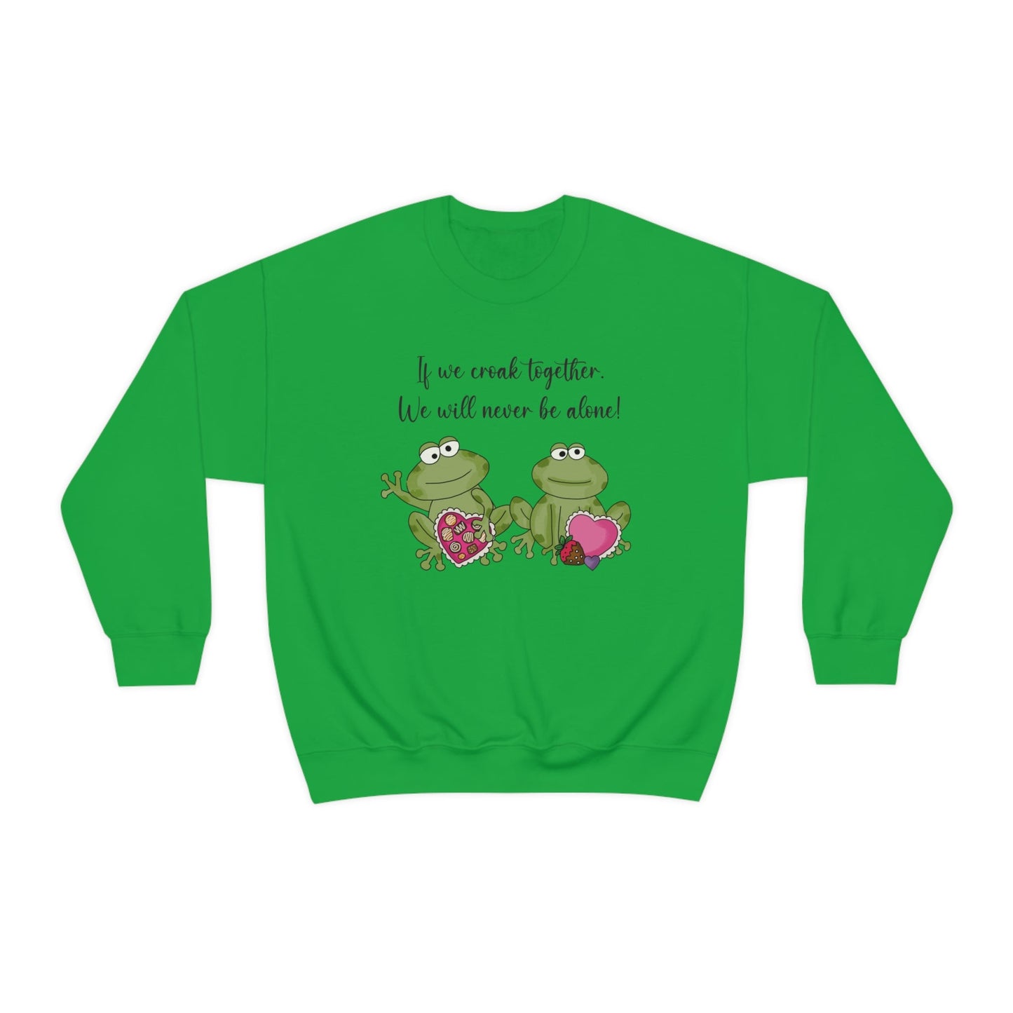 Valentine's Day Croaking Frogs Forever Love Crewneck Sweatshirt Funny Gift for wife Couple Sweatshirt - I Love Heartstrings