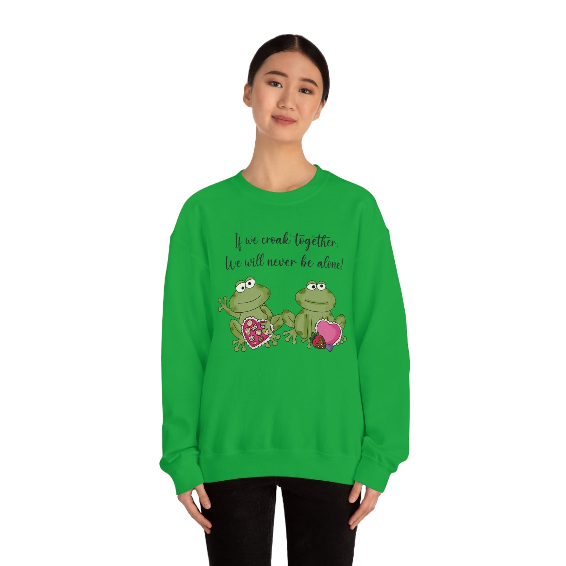 Valentine's Day Croaking Frogs Forever Love Crewneck Sweatshirt Funny Gift for wife Couple Sweatshirt - I Love Heartstrings